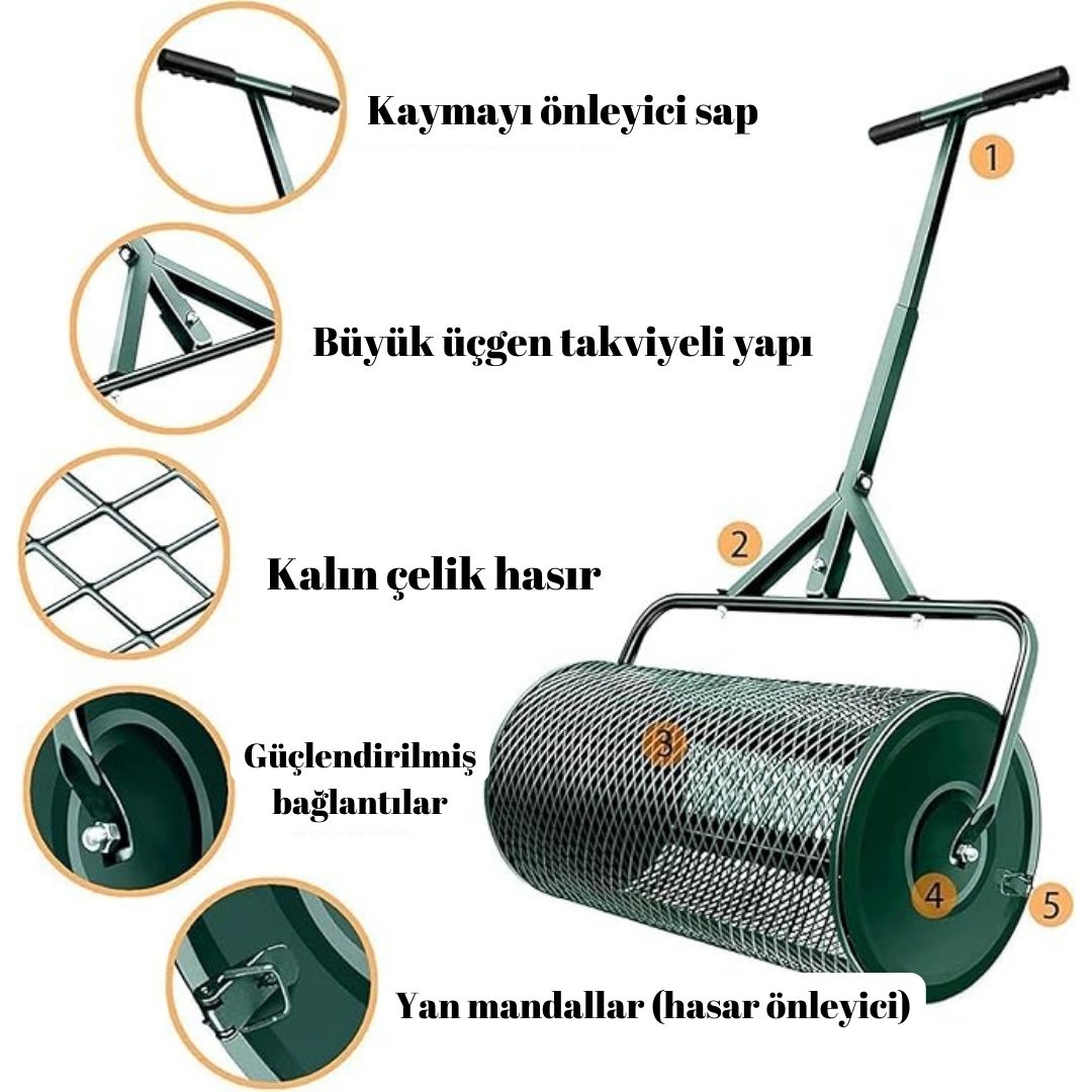 Gübre Serpme Makinesi | Çim Gübreleme Makinesi | Hafif Metal Hasır Serpme Makinesi | Tohum Ekimi İçin Serpme Makinesi | Çimler İçin Gübre Serpme Makinesi