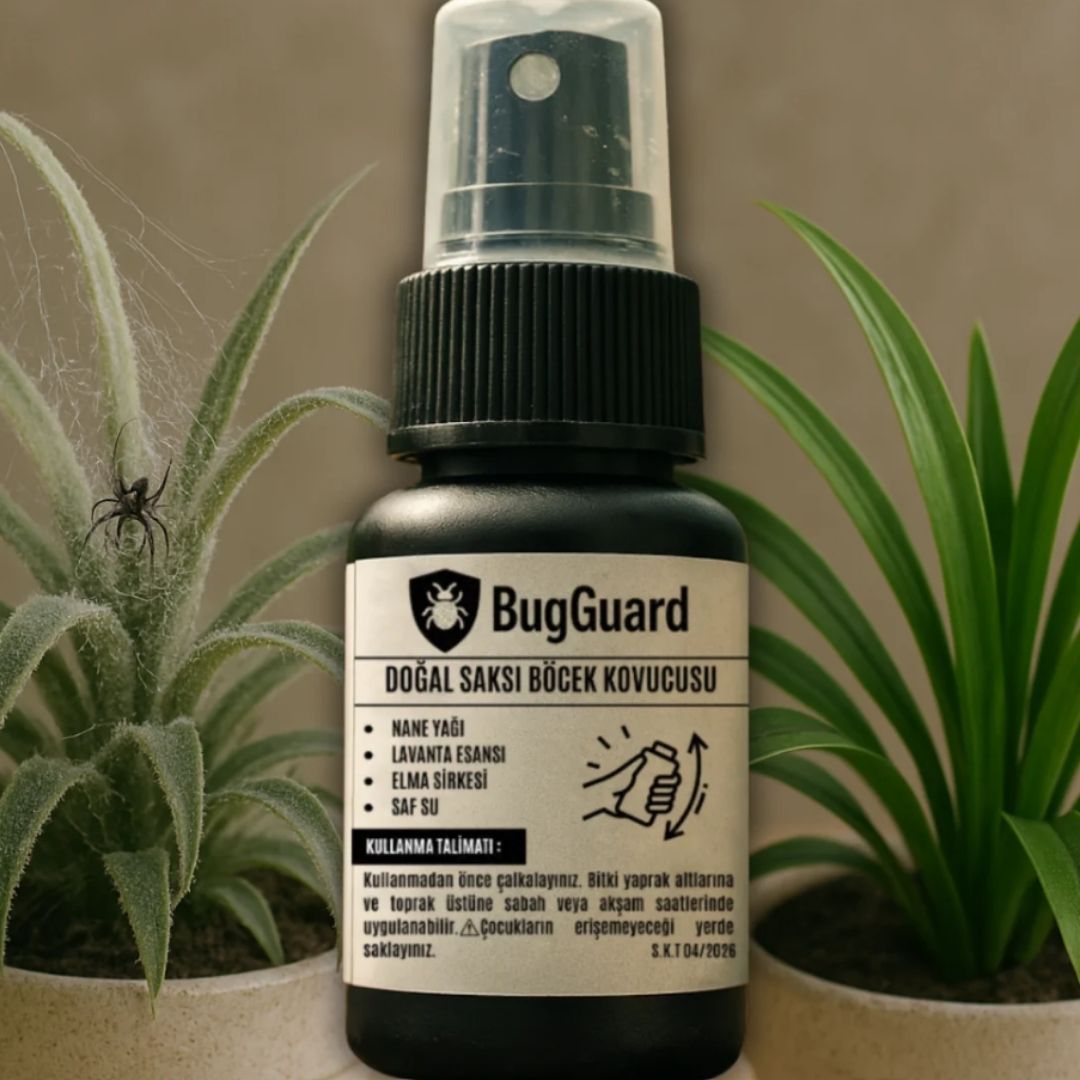 BugGuard Doğal Saksı Böcek Kovucu (50 ml) | Bitki Sinek ve Böcek Önleyici Sprey | Ev Bitkileri İçin Doğal Böcek İlacı