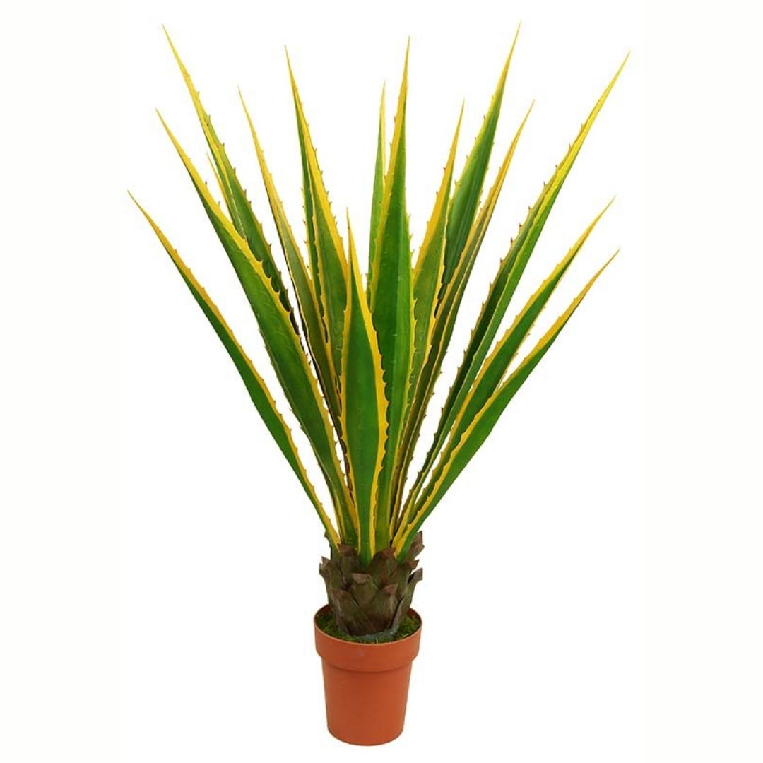 Agave Sarı Yeşil | Yapay Agave | Saksılı Dekoratif Bitki
