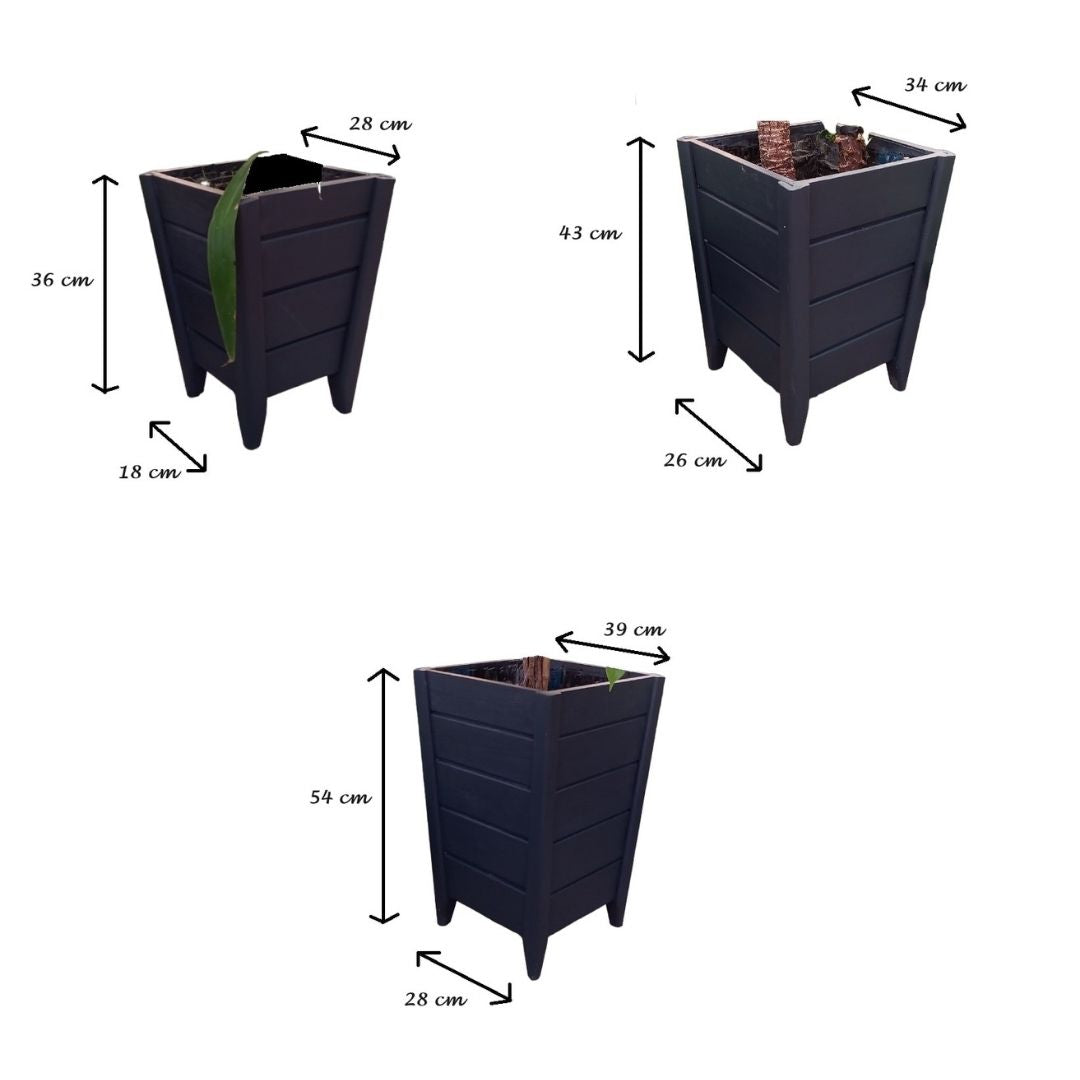 Çoklu Ahşap Bahçe Saksısı | Dekoratif Ahşap Saksı | Katmanlı Saksı Modelleri | Bahçe Dekorasyonu | Balkon Saksıları | Doğal Ahşap Saksı