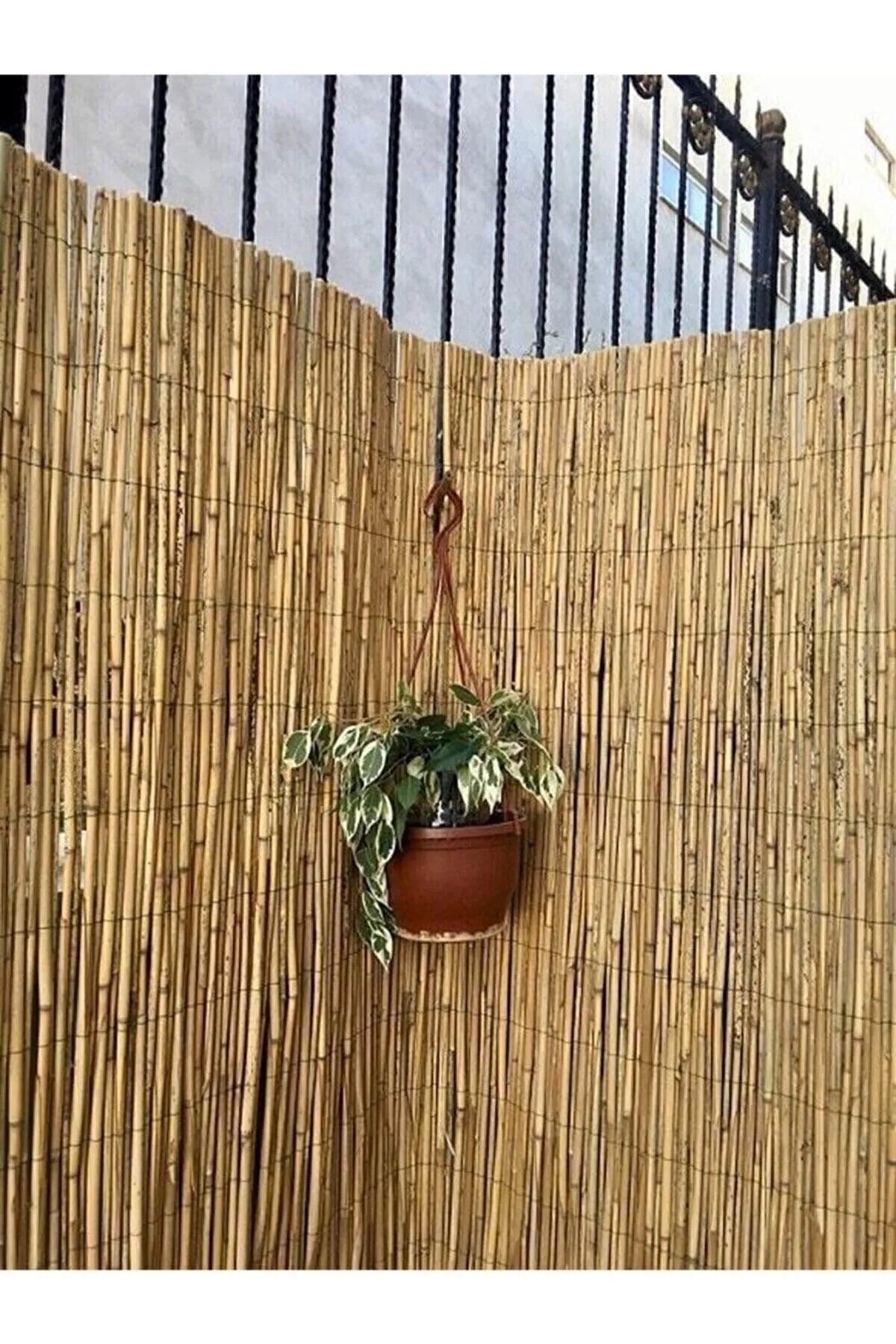 Kamış Çit Bambu Çit Hasır Çit 1x5 Metre Yükseklik 1 Metre En 5 Metre Doğal Kamış Gölgelik 1x5 Metre