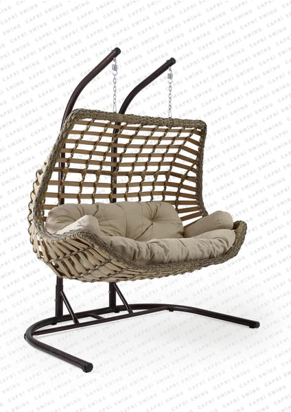 Capri Swing Cunda Çiftli Rattan Bahçe Salıncağı |