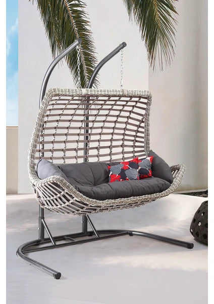Capri Swing Modern Salıncak Iki Kişilik Bahçe Balkon Salıncağı Cunda