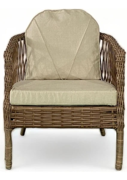 Home Garden Miami 5 Kişilik(3-1-1-Masa) Rattan Örgü Bahçe & Balkon & Teras Oturma Grubu Minderli &