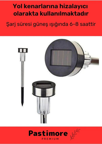 Kablosuz Su Geçirmez Dayanıklı Solar Güneş Enerjili Bahçe Lambası Plastik Saplama 30cm 10 Adet Set