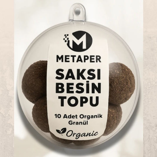 Saksı Besin Topu (10’lu) | Organik Çiçeklendirici & Yavaş Salınımlı Bitki Gübresi | Bitkiler İçin Saksı Besin Topu