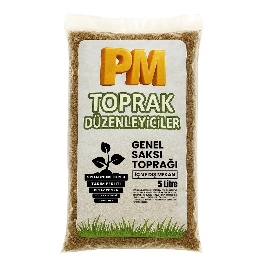 Genel Saksı Toprağı | İç ve Dış Mekan Bitkileri İçin Doğal Bitki Toprağı Karışımı | Yüksek Su Tutma & Drenaj