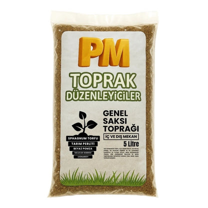 Genel Saksı Toprağı | İç ve Dış Mekan Bitkileri İçin Doğal Bitki Toprağı Karışımı | Yüksek Su Tutma & Drenaj