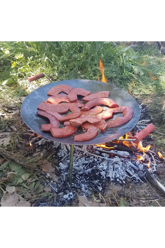 Ayaklı Kavurma Sacı Ayaklar Sökülebilir Çanta Hediye Sac Kavurma