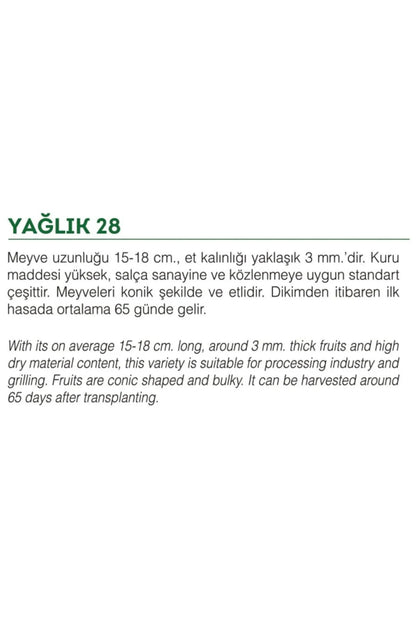 Ata Tohumu Yöresel Yerli Doğal Tatlı Yağlık Biber 100 Adet Tohum