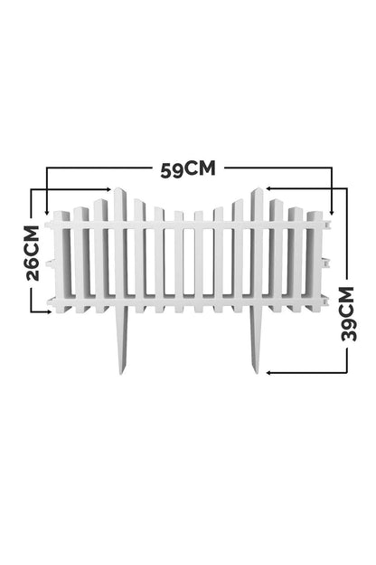 Dekoratif Bahçe Çiti Plastik Kırılmaz Kar Beyaz Çit 59 X 39 Cm Tek Peyzaj Çiçek Koruma Çiti