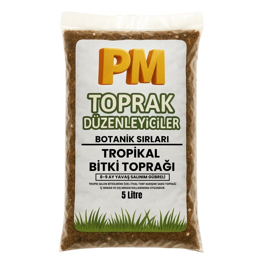 Tropikal Bitki Toprağı | 8–9 Ay Tam Besinli Premium Saksı Toprağı | Yavaş Salınımlı Besinli Salon Bitkisi Toprağı