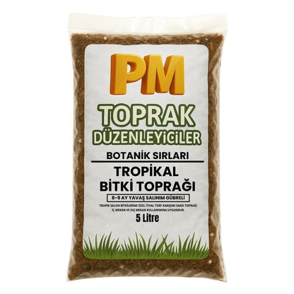 Tropikal Bitki Toprağı | 8–9 Ay Tam Besinli Premium Saksı Toprağı | Yavaş Salınımlı Besinli Salon Bitkisi Toprağı